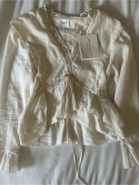 Isabel Marant Tops - Isabel Marant Étoile Damienne Cotton and Linen Blend Pepium Top